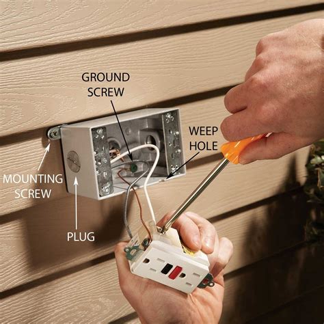 how to install an electrical box outside|install electrical outlet outside.